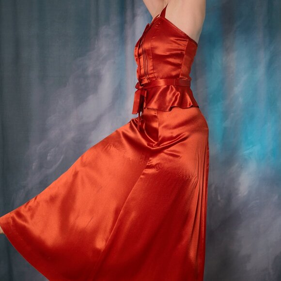 Vintage 70's Party 2pc Long Aline Skirt and Top Size XS - Picture 5 of 9